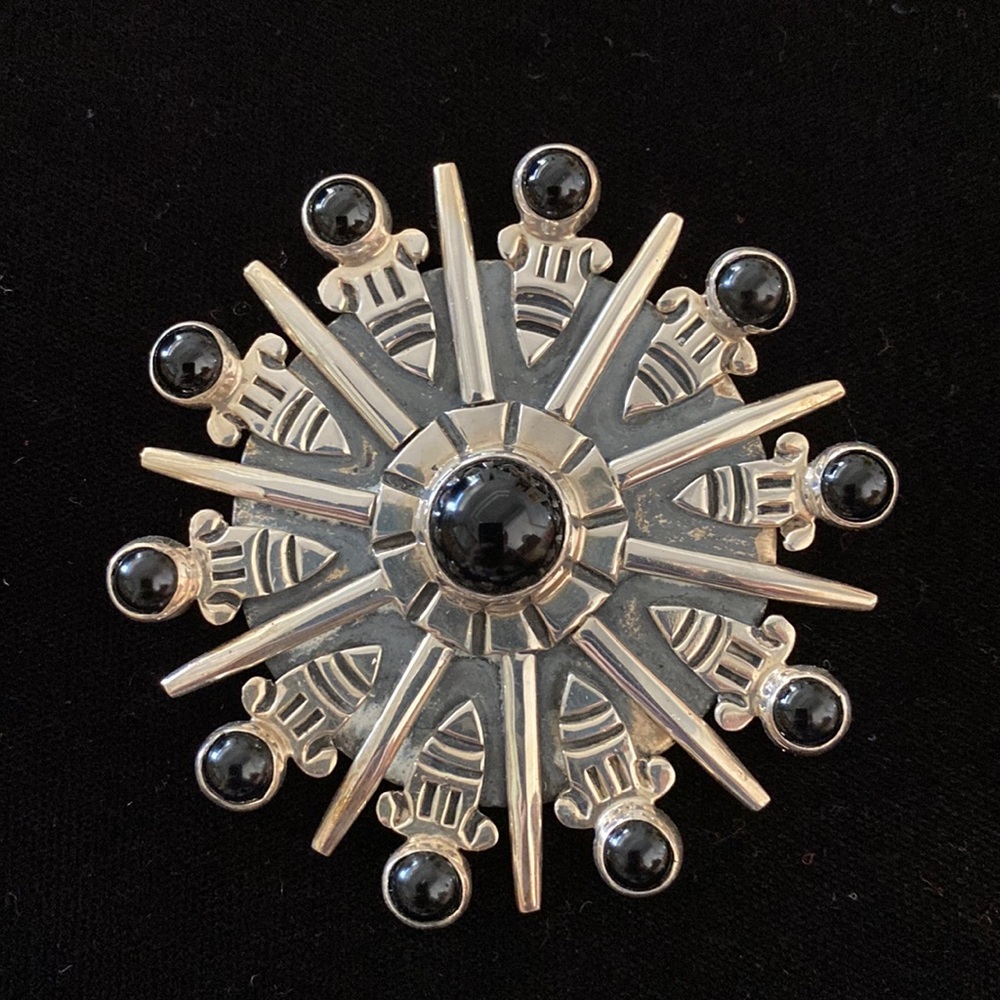 Authentic Mexican Design Solid Silver With Hemati… - image 1